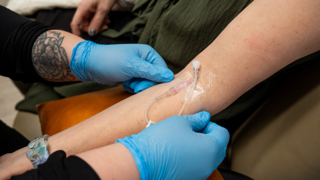 IV in arm of patient